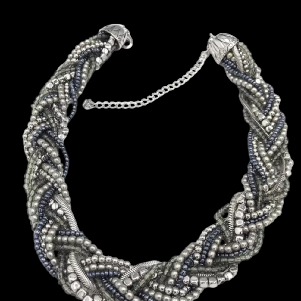 NWOT Premier Designs Antique imitation rhodium plated, glass, pearls, Necklace - Picture 2 of 2